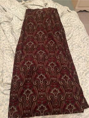 Notations Burgundy Paisley Maxi Skirt with Cream & Black Accents